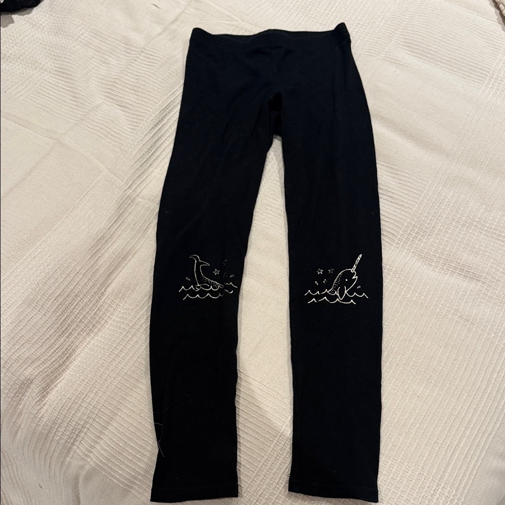 Old Navy Black Leggings with Dolphin Design(Ships from OR)